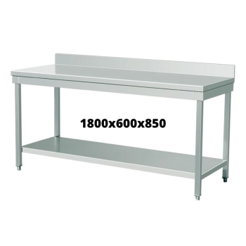 TABLE INOX 1800X600X850 AVEC DOSSERET