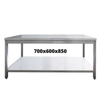 TABLE INOX 700X600X850  SANS DOSSERET