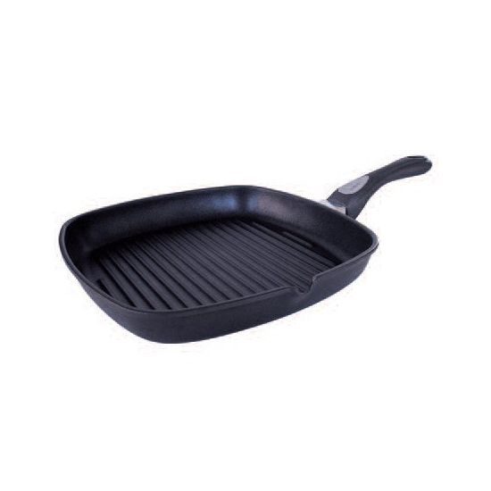 POELE GRILL CARREE FONTE D ALUMINIUM