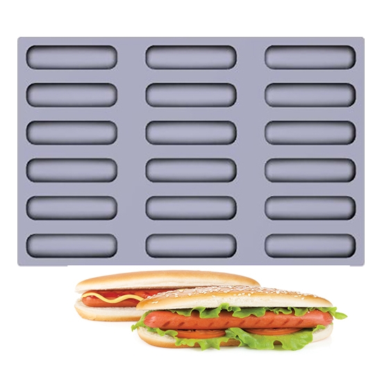 TOILE DE CUISSON MAE PROFESSIONNEL 18 PAINS A HOT DOG - GAMME FIBERMAE