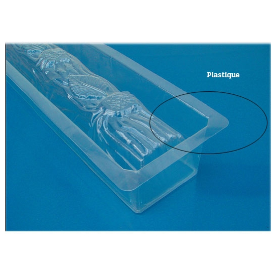 GOUTTIERE A BUCHE PLASTIQUE DECOR FEUILLE