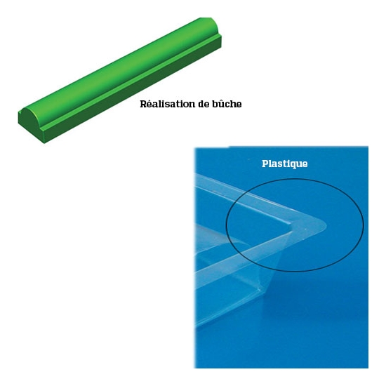 GOUTTIERE A BUCHE PLASTIQUE MODELE RONDE BASE RECTANGLE