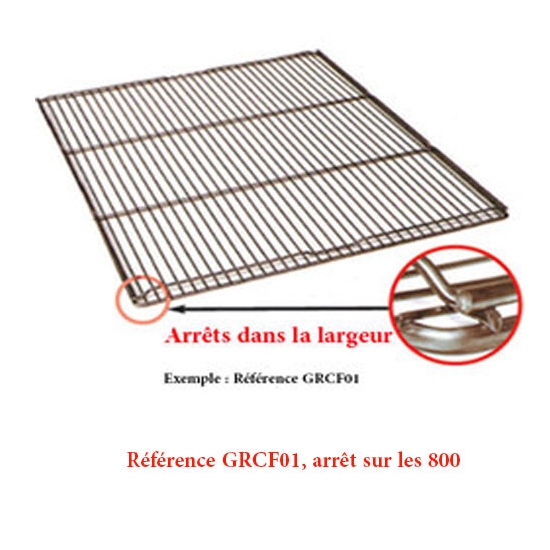 GRILLE  BOULANGERE INOX 600X800 ARRET DANS LES 800