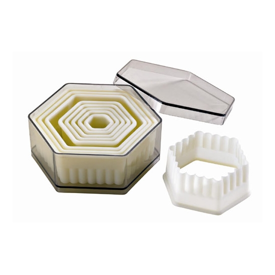 BOITE 9 DECOUPOIRS POLYGLASS HEXAGONAUX CANNELES