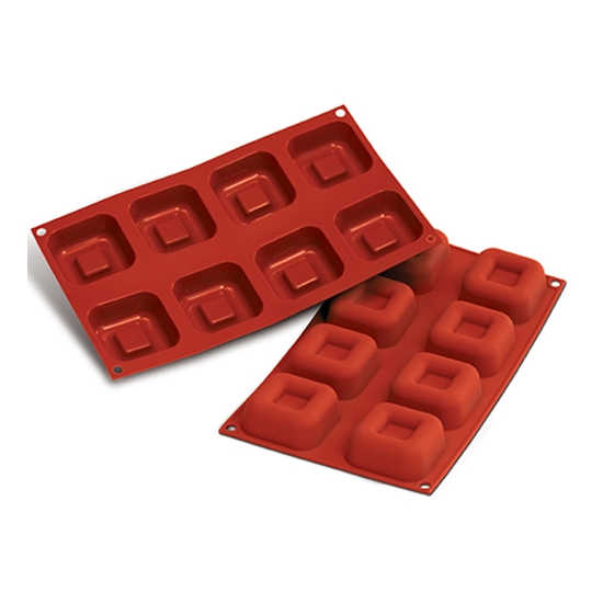 MOULE SILIKOMART PROFESSIONNEL SAVARINS CARRES - GAMME SILICON FLEX