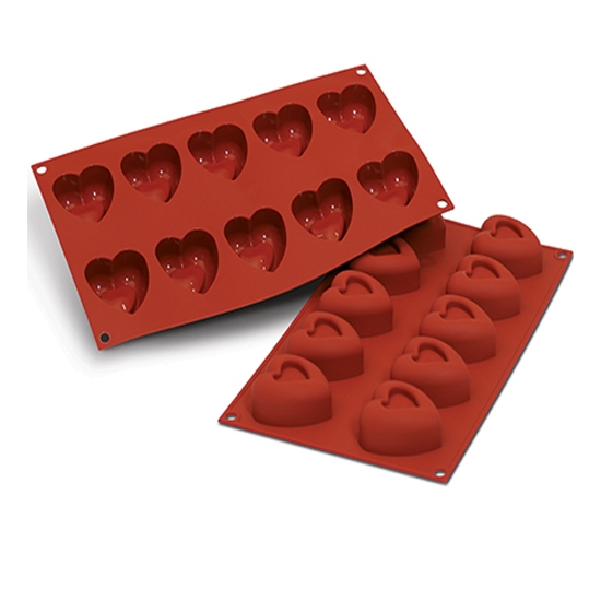 MOULE SILIKOMART PROFESSIONNEL SAVARINS COEURS -GAMME SILICON FLEX