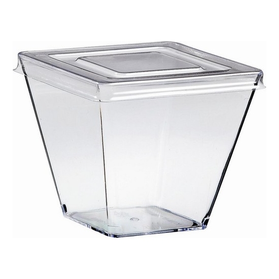 Verrine Plastique Ovale avec Couvercle et Cuillère 10,1x6,1x6cm