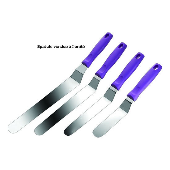 SPATULE COUDEE INOX - Manche violet