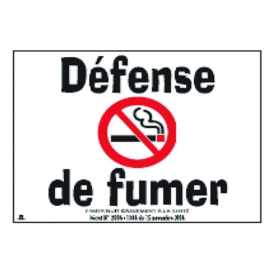 PANCARTE "DEFENSE DE FUMER"