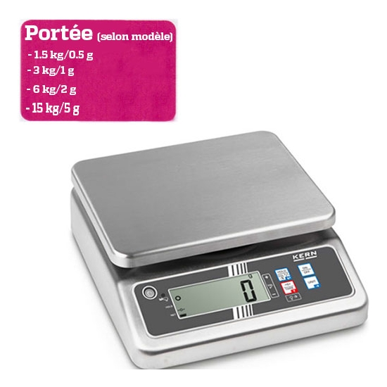 BALANCE  DE TABLE - Portée maximale 1.5 à 15 kg selon modèle