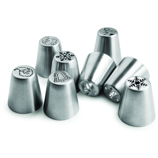 LOT DE 5 DOUILLES INOX DECORS NOËL