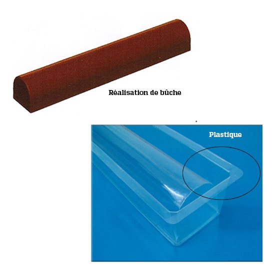 12 GOUTTIERES A BUCHE PLASTIQUE  RONDE  505x40x40 mm -( Bûchette)