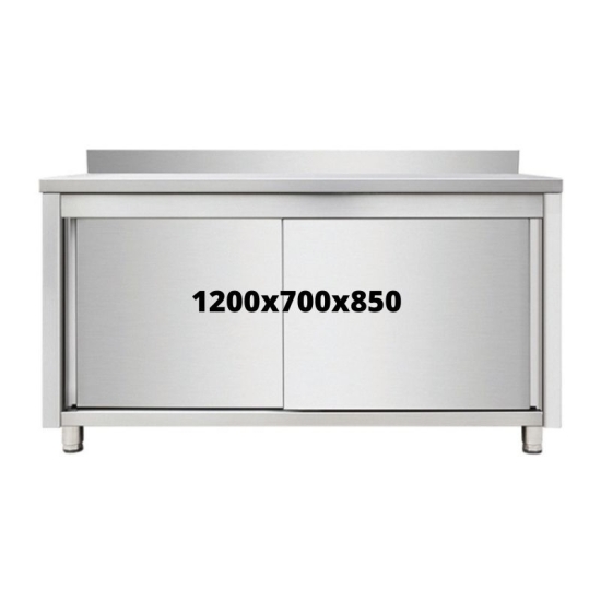 MEUBLE DE RANGEMENT INOX 1200X700X850  AVEC DOSSERET