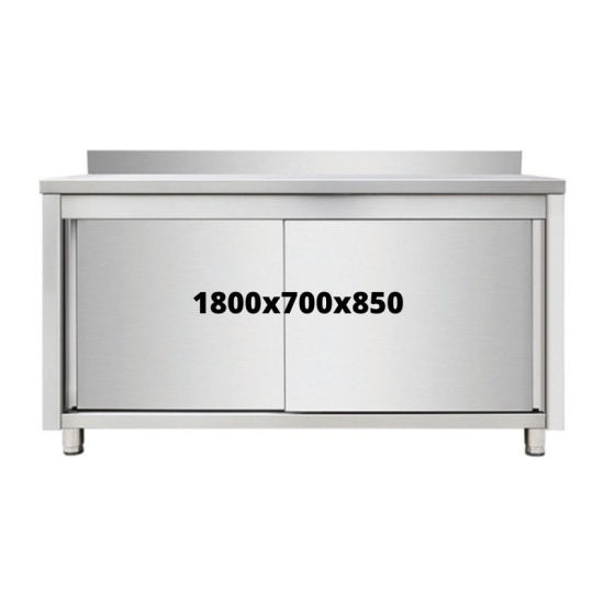 MEUBLE DE RANGEMENT INOX 1800X700X850  AVEC DOSSERET