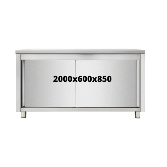 MEUBLE DE RANGEMENT INOX 2000X600X850 SANS DOSSERET