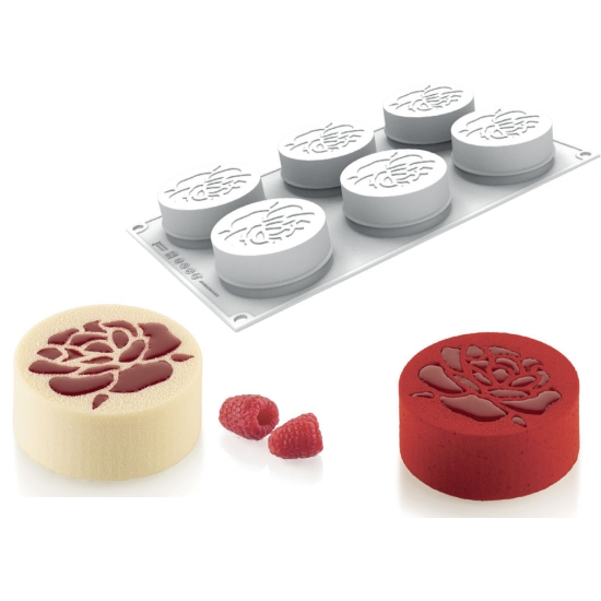 MOULE SILIKOMART PROFESSIONNEL 6 ROSES VALENTINE