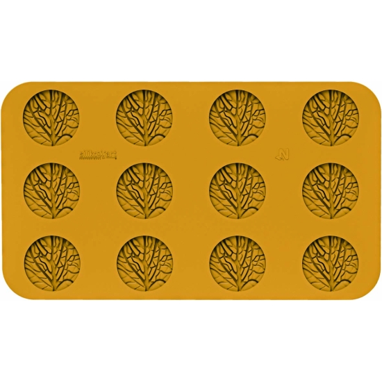 MOULE FLEXIBLE SILIKOMART PROFESSIONNEL 12 RONDS FEUILLES DE CHOUX - GAMME NATURAE