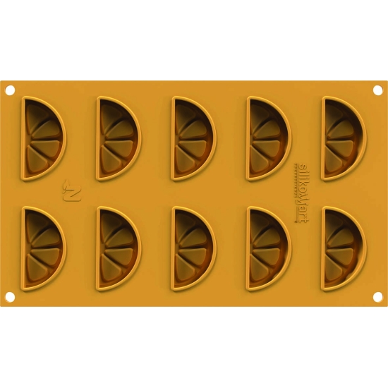 MOULE FLEXIBLE SILIKOMART PROFESSIONNEL 10 TRANCHES DE CITRON - GAMME NATURAE