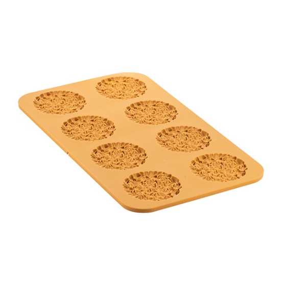 MOULE FLEXIBLE SILIKOMART PROFESSIONNEL 8 RONDS PETITES HERBES - GAMME NATURAE