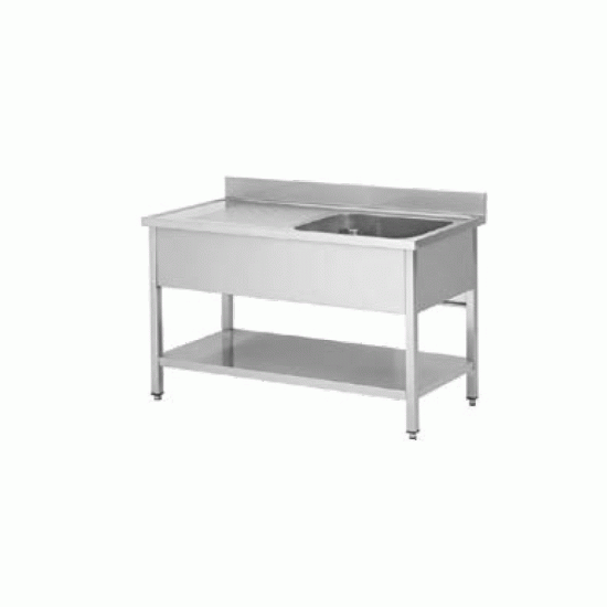 PLONGE INOX 1000X600X850  1 BAC-EGOUTTOIR A GAUCHE