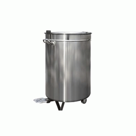 POUBELLE INOX RONDE 95 LITRES