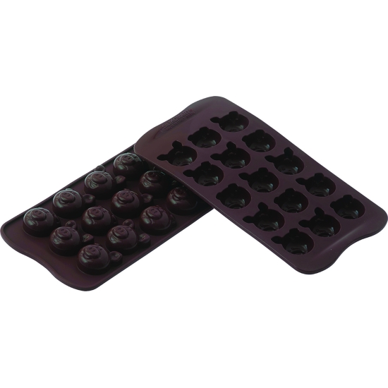 PLAQUE SILIKOMART PROFESSIONNEL 15 TETES DE COCHON - GAMME EASY CHOC