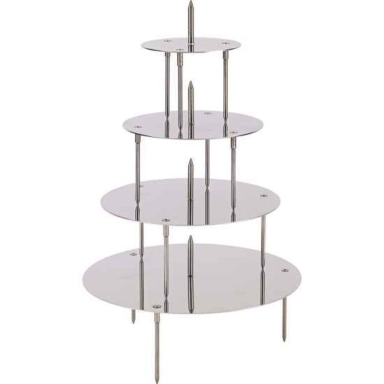 OSSATURE INOX 4 PLATEAUX POUR WEDDING CAKE