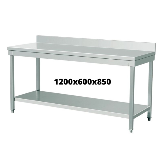 TABLE INOX 1200X600X850 AVEC DOSSERET