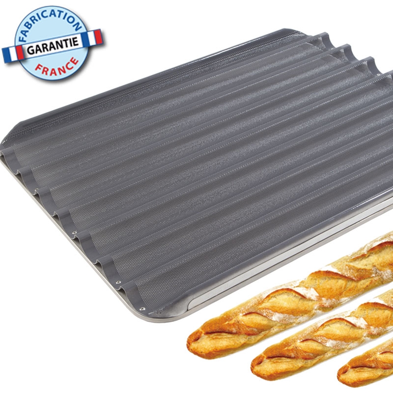 Moule de cuisson pour 4 baguettes en métal